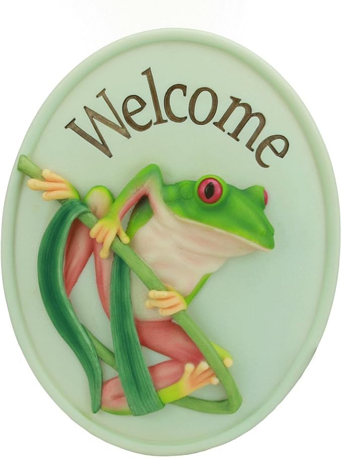 tree frog welcome sign